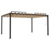 Pergola with Adjustable Louvered Roof 3 x 4 m Taupe Fabric and Aluminum