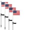 Солнечная подсветка для флага ко Дню независимости США (4 июля): Водонепроницаемое уличное украшение для двора и сада