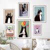 Happy Birthday Cat Posters And Prints Nordic Wall Art Funny Coffee Time Cats Canvas Painting Pictures For Living Room Decoration
