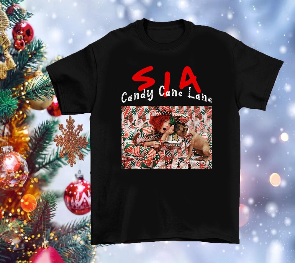 Sia - Candy Cane Lane Song Унисекс Рождественская футболка Все размеры UB030