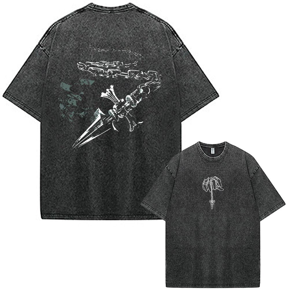 2026 Hot Sale Anime Hunter X Hunter Killua Zoldyck Meruem Manga Vintage Washed T-shirt Men Women Fashion Casual Cotton Short Sleeve T-shirts Top