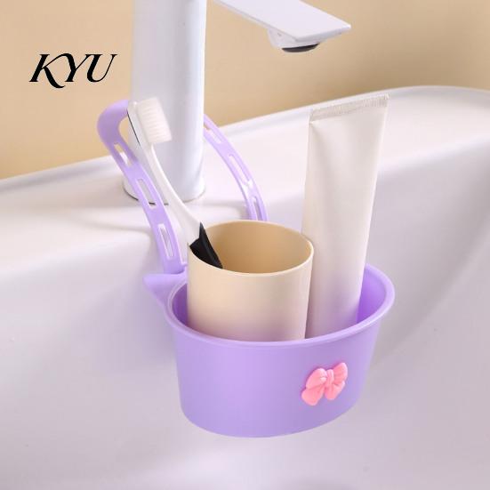 Adjustable Sponge Holder Sink Filter Basket, Kitchen Strainer, Hanging Drain Basket for Faucet, No Drill Installation, Hole Design Washing Fruit