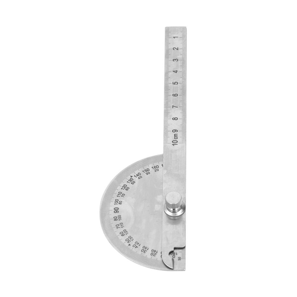 180 Degree 2 Arm Ruler 0 10cm Stainless Steel Adjustable Angle Protractor for Woodworking Engineering