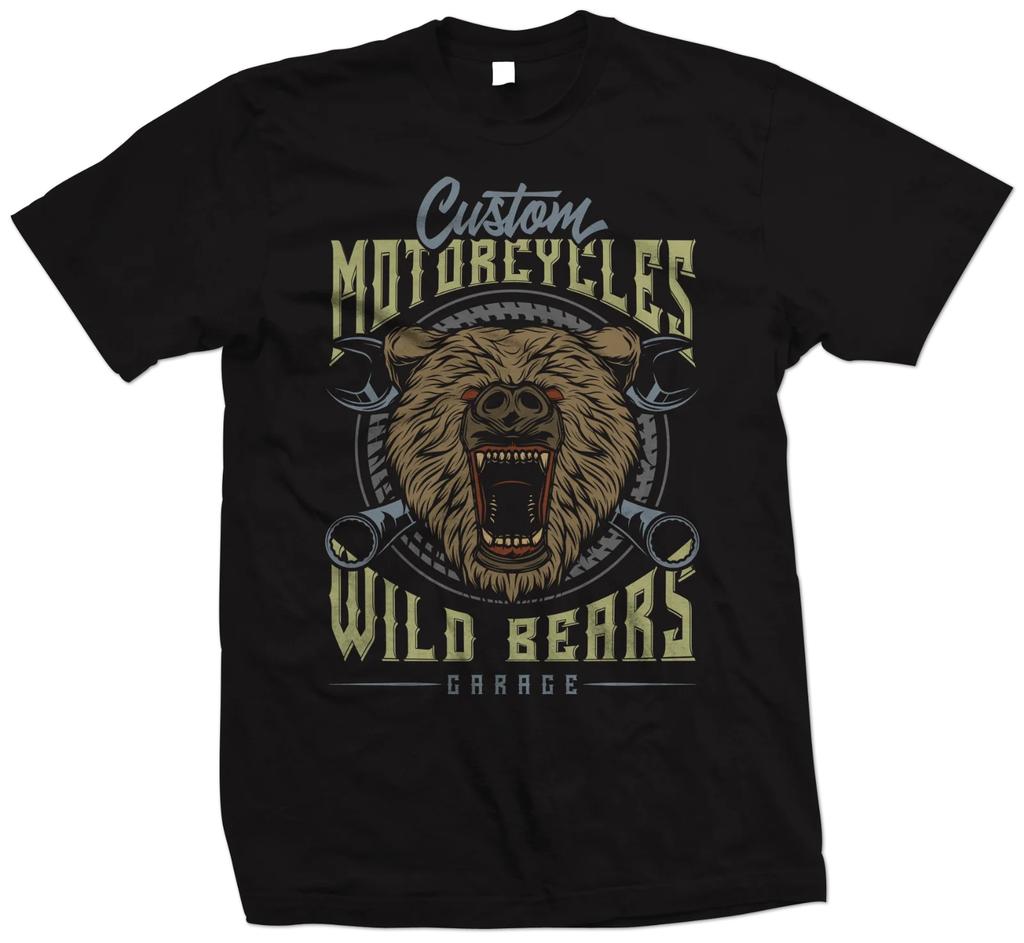 Мужская хлопковая футболка Байкер Мотоцикл Принт Большого размера Крутая Мода Уличная одежда Классическая футболка Большого размера Новинка Мотоциклетный топ S-4XL