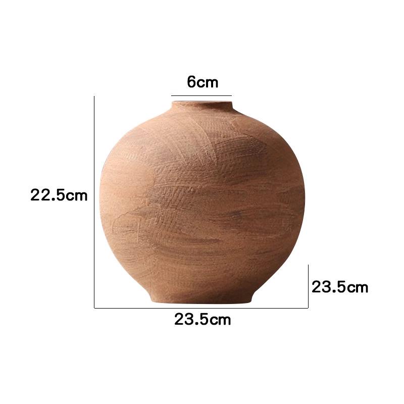 Простая Ретро Керамическая Ваза для Цветов Ваби-Саби - Маленький Глиняный Горшок для Композиций в Модельных Квартирах, Гостевых Домах или Отелях