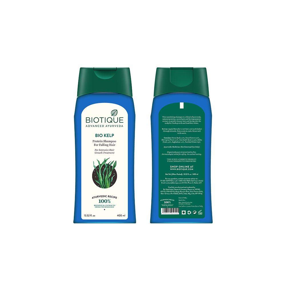 Biotique Bio Kelp Protein Шампунь для интенсивного роста волос от выпадения волос, 120 мл