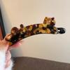 Korean-style cat-shaped acetate hair clip for women, back-of-the-head vertical clip, ponytail hairpin, high-end look banana clip