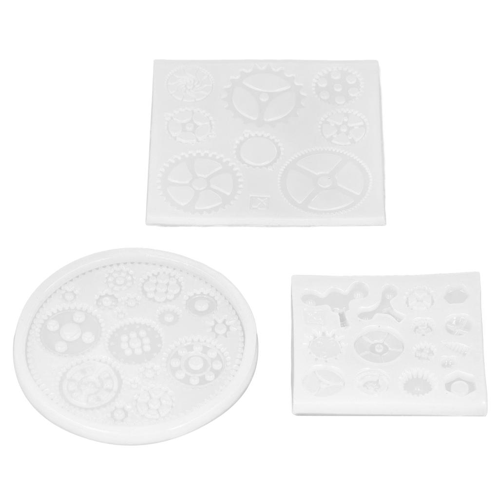 3 шт., силиконовая форма для шестерен, мультяшный панк-стиль, промышленная силиконовая форма для шестерен, зеркальная вспышка, антипригарное покрытие, сделай сам