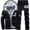 Men's Fleece-Lined Sports Set: Jacket & Long Pants, Plus Size M-8XL, Autumn/Winter.