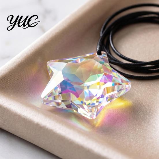 Faux Crystal Sun Catcher Decor Love Heart Suncatcher, Star Shape Hanging Decoration, Decorative Glass Prisms Rhombus Rainbow Maker Prism Ornament for