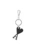 AMI UKR906 363 001 Heart Logo Keychain Black Silver