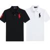 POLO Мужская Новая Летняя Поло с Вышивкой Большой Логотип Лошади Отложной Воротник Хлопок Короткий Рукав Повседневная Рубашка Поло