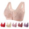 Mother Bra Single-breasted Padded Wireless Flower Print Wide Shoulder Strap Push Up Anti-snagging Lace Lady