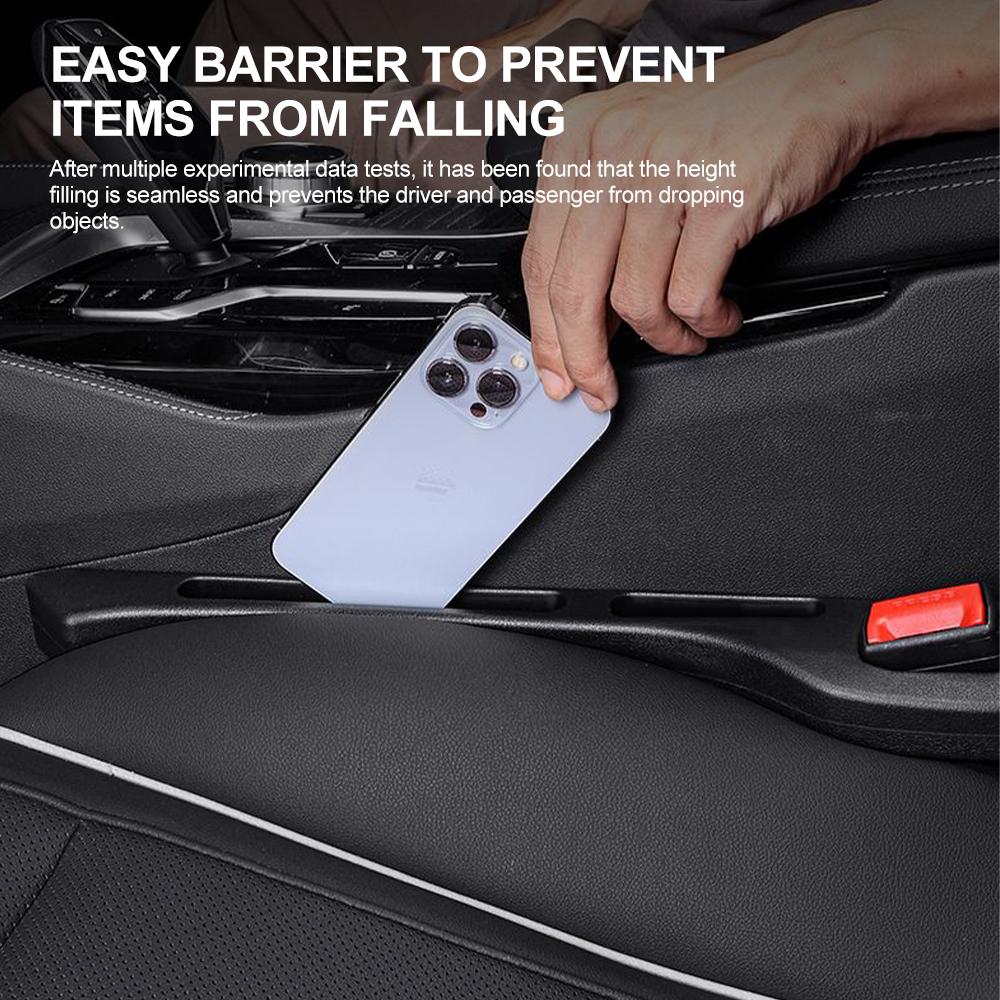 Car Seat Gap Plug Storage Box Side Seam Plug Strip Leak-proof Filling With Seat Belt Holes Storage Pockets Interior Accessories
