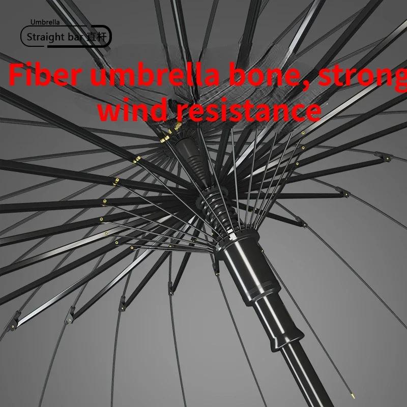 24 Bones автоматический открывающийся и закрывающийся зонт с прямой ручкой и длинной ручкой деловой мужской подарочный зонт