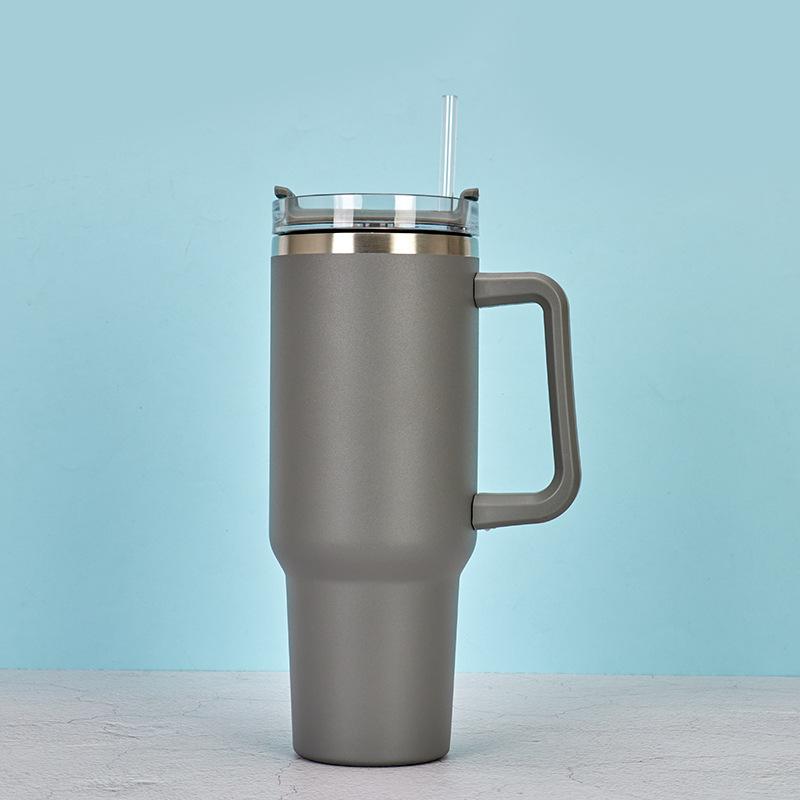 40oz Mug Tumbler With Handle Insulated Tumbler With Lids Straw Stainless Steel Coffee Tumbler Termos Cup