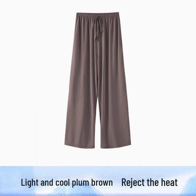 Женские летние свободные пижамные брюки из модала с широкими штанинами — дышащие и удобные для использования на открытом воздухе домашние брюки из ледяного шелка.