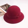 Autumn and winter new temperament sweet and versatile multi-color woolen woolen basin hat retro Hepburn thousand gold wind wool felt top hat