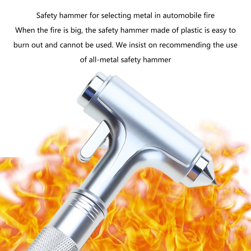 Car Safety Hammer Car Window Breaker Emergency Hammer Seat Belt Cutter Car Tool Life-saving Escape Hammer Aluminum Alloy