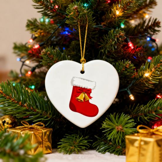 Сублимационное керамическое украшение Белое сублимационное заготовка-украшение Незаконченное рождественское подвесное