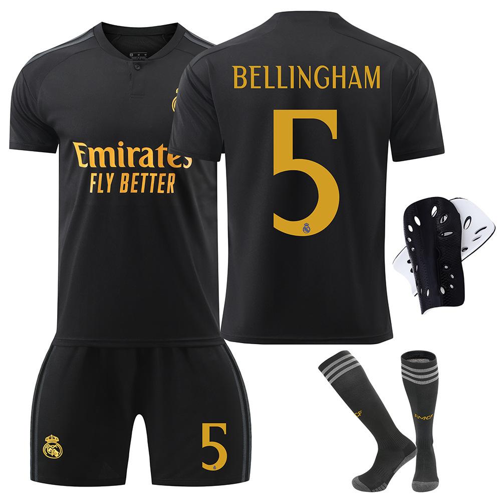 Второй гостевой костюм Реал Мадрид Черный Винисиус Куртуа Беллингем Футбольный костюм