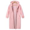 Women's Fall and Winter Warm Long Zipper Jacket Hooded Casual Cardigan Thickened Casual Hooded Sportswear