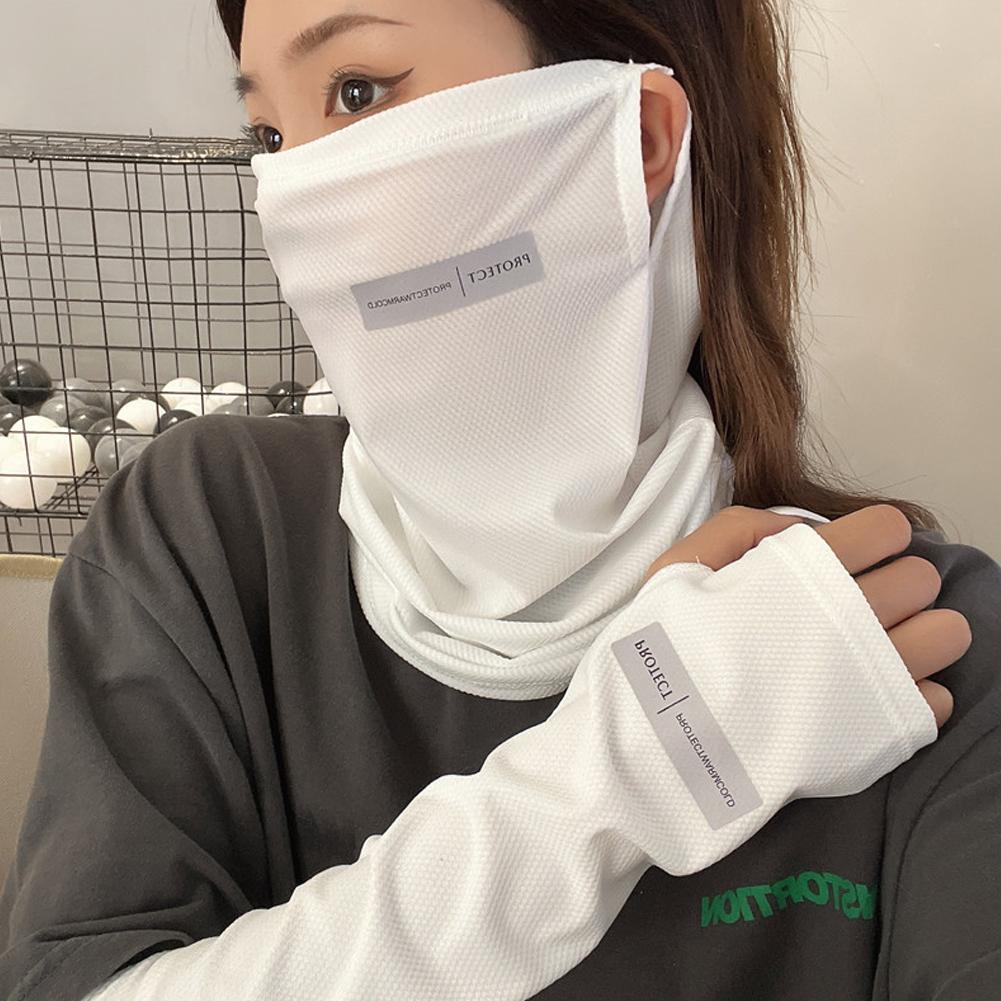 Unisex Ice Arm Sleeves Sunscreen Headscarf Elastic Driving Gloves Outdoor Protection Arm Cover Sleeves Lightweight Breathable