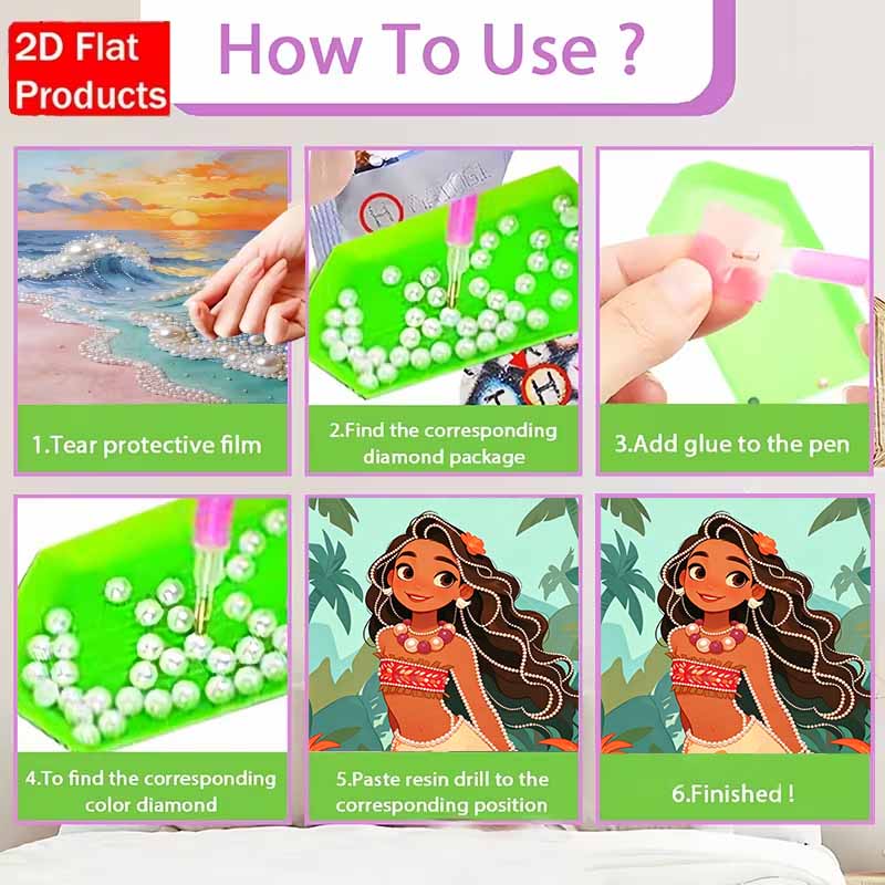 Disney Жемчужная живопись Моана DIY Жемчужное искусство Живопись Жемчужными камнями Картинки Поделки Особая форма Домашний Декор Стен