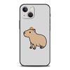 Cartoon Capybara Luxury Phone Case For iPhone 11 12 13 14 15 Pro Max Mini X XR XS 7 8 Plus SE Soft Silicone Cover Black Funda
