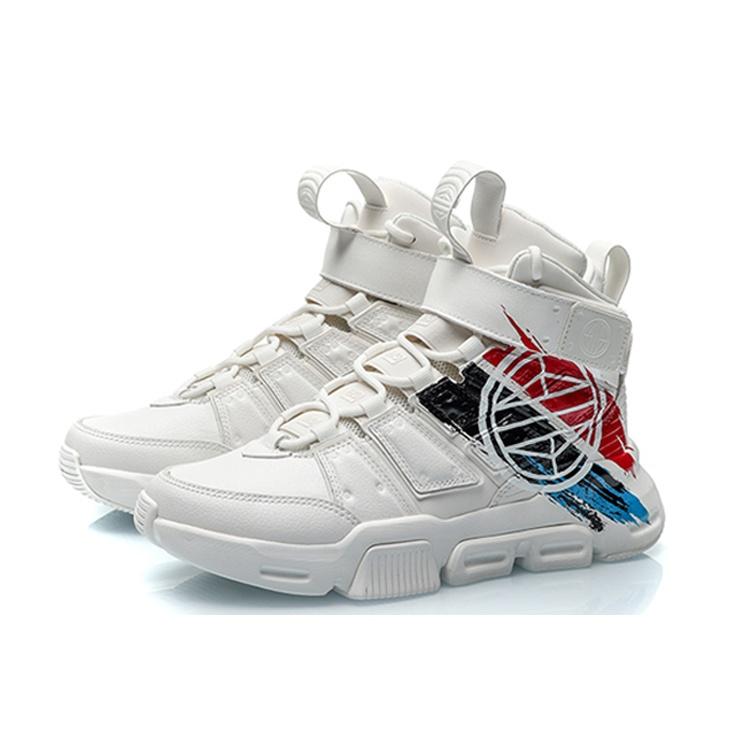 Li-Ning Li Ning Suo Collection, Wending Abrasion Resistant Breathable High top Vintage Basketball Shoes White Men's AGBN053-7