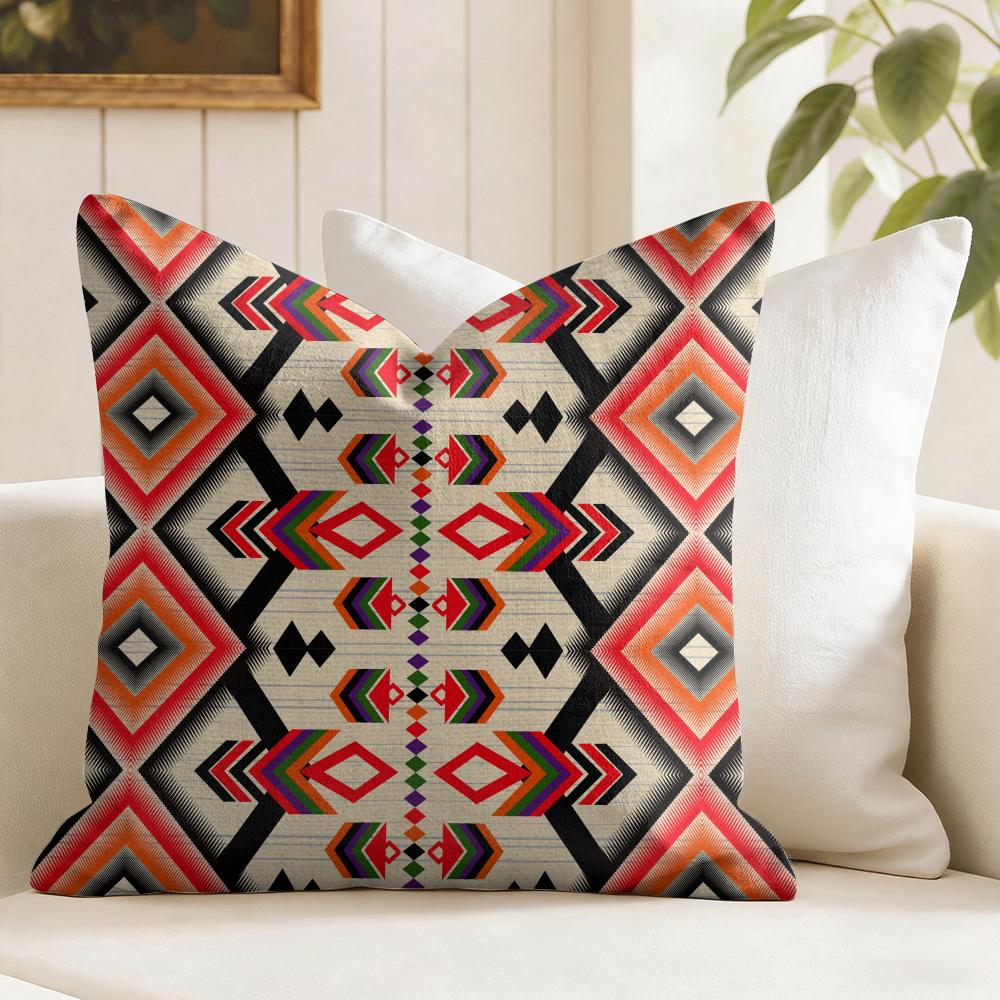 Native Fabric Pattern Cushion Cover Summer Linen Pillow Case Organic Fabric Cushion Cover DoubleSided Print Sofa Home Decor