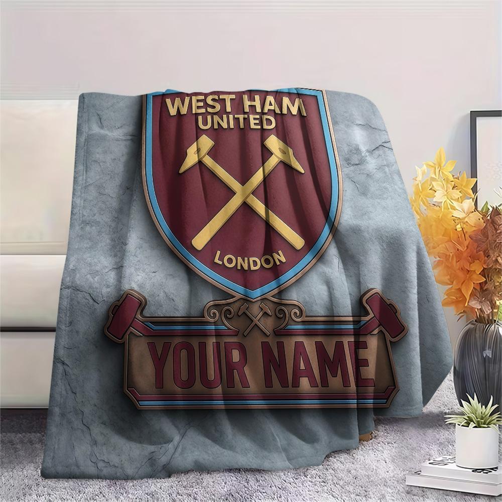 Custom Name West Ham United2 Flannel Blanket, High quality Comfortable for All Seasons, Home Decor, Warmth and Comfort