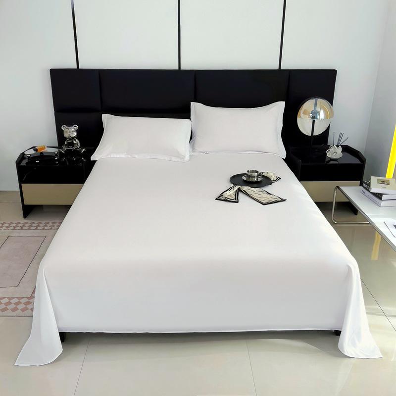 Цельная однотонная хлопковая простыня и наволочка - в стиле общежития, приятная для кожи, с двойным начесом, подходит для односпального одеяла