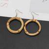 Handmade Natural Bamboo Wood Round Circle Dangle Hoop Earrings Fashion Jewelry-r