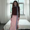 Colorful Silk Blended Thin Long Knitted Scarf for Women Autumn and Winter Style Hot Girl Scarf