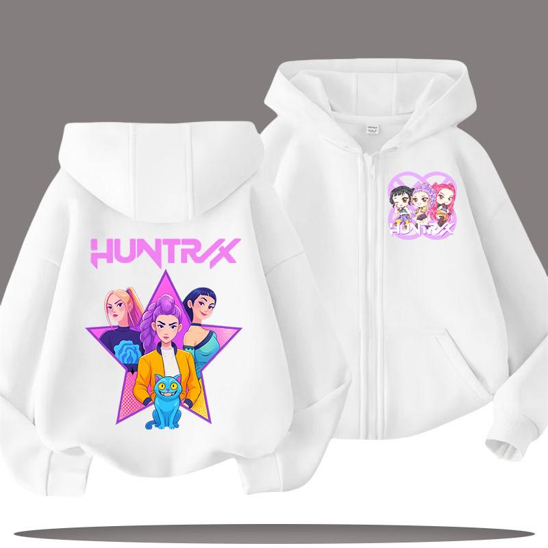 Толстовки Свитшоты Для Девочек Детская Толстовка на Молнии Мультяшный Принт Модная Толстовка Детская Одежда Свитшот Топ для Маленькой Девочки