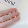 W Stud Earrings Femininity Simple Cold Wind Double V Letter Earrings Mini
