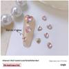 Heart Rhinestone Nail Art Accessories: Super Shiny Crystal Glass In Iridescent Peach, Small & Large Sizes