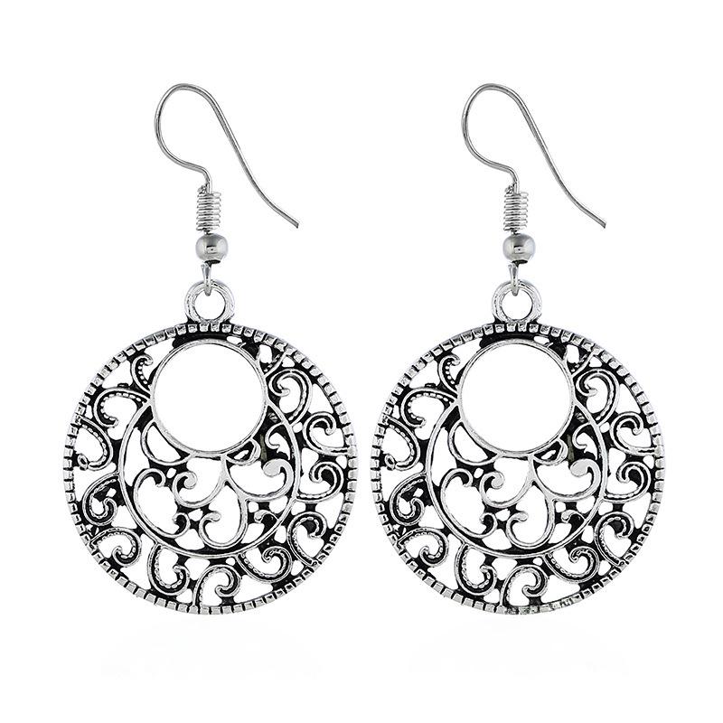 Тибетские этнические серьги: Ретро-узор с полостью из Непала и Юньнани