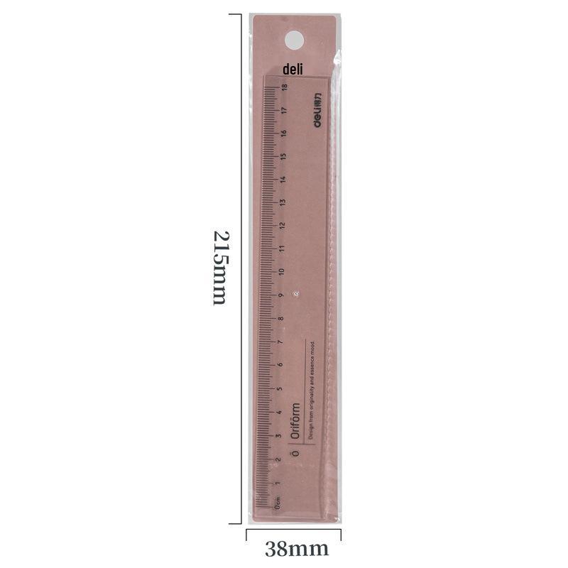 Deli 18cm Wave Transparent Plastic Ruler - Student Drawing and Drafting Tool.