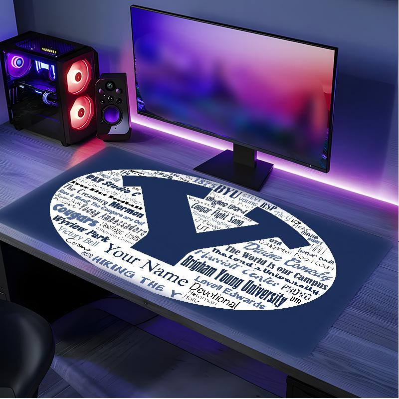 Byu Cougars (1) Custom Name Mouse Pad Non‑Slip Mousepad for Office Gaming Desk Custom Gift for Men Women