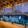 Merry Christmas Xmas Holiday Banner, Durable Polyester Outdoor Yard Sign for Garden Fence