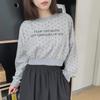 New Arrivals Open Run Women DoT LeTTering Ribbed Crop T shirT