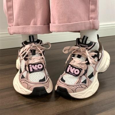 Модная женская весенне-осенняя обувь, новая дышащая и модная обувь на толстой подошве, универсальная спортивная студенческая повседневная обувь с сетчатым верхом