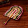 Yousheng Handmade Straw Weaving Fan Natural Sea Grass Raffia Fan with Long Handle Semiellipse Woven Fan Summer Party Wall Hanging Decoration