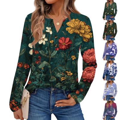 Женские рубашки с принтом, с длинным рукавом, элегантные повседневные топы, модные рубашки, топы