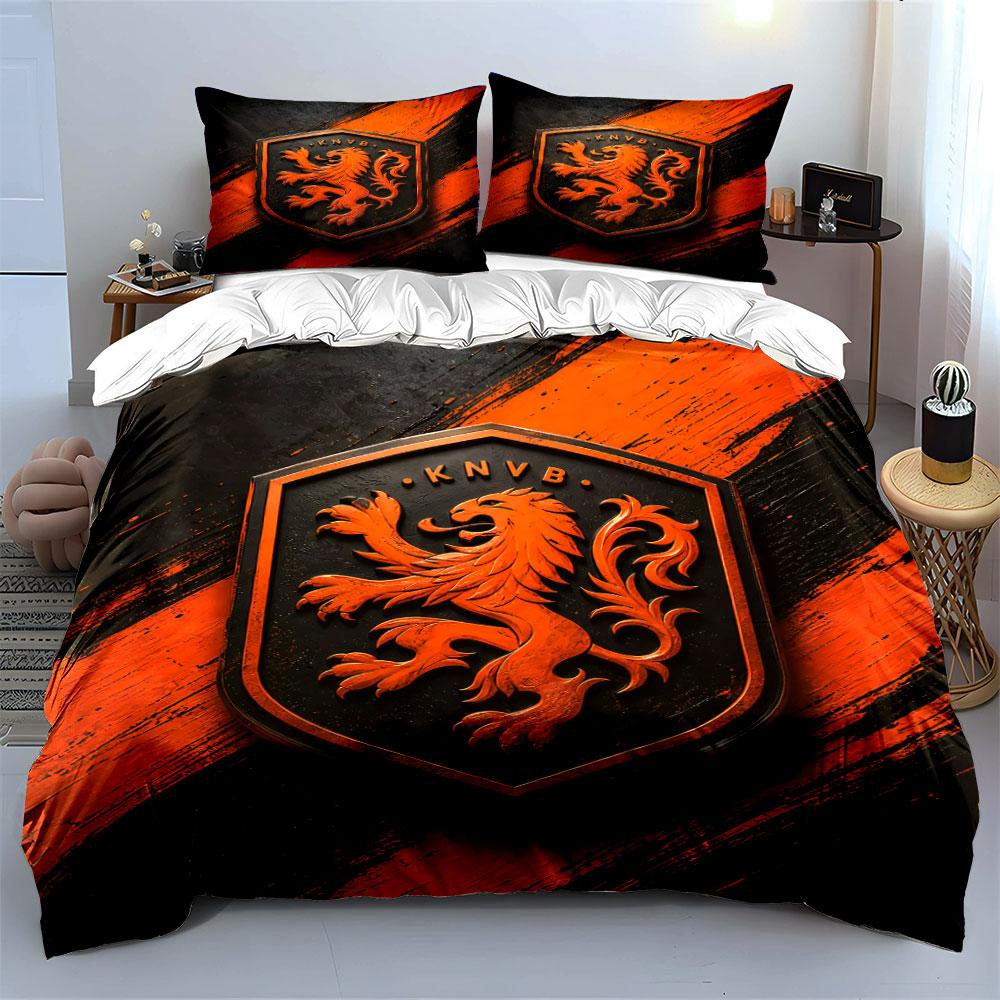 "Orange Lion Shield Bedding Set" Bedding Duvet Cover Set Duvet Cover Pillowcases (1 * Duvet Cover 2 * Pillowcases, without duvet insert)