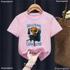 Ballerina Cappuccina T-Shirt Girls Funny Italian Brainrot Kids T-Shirts Summer Fashion Girls Clothes White/Blue/Black/Pink Shirt