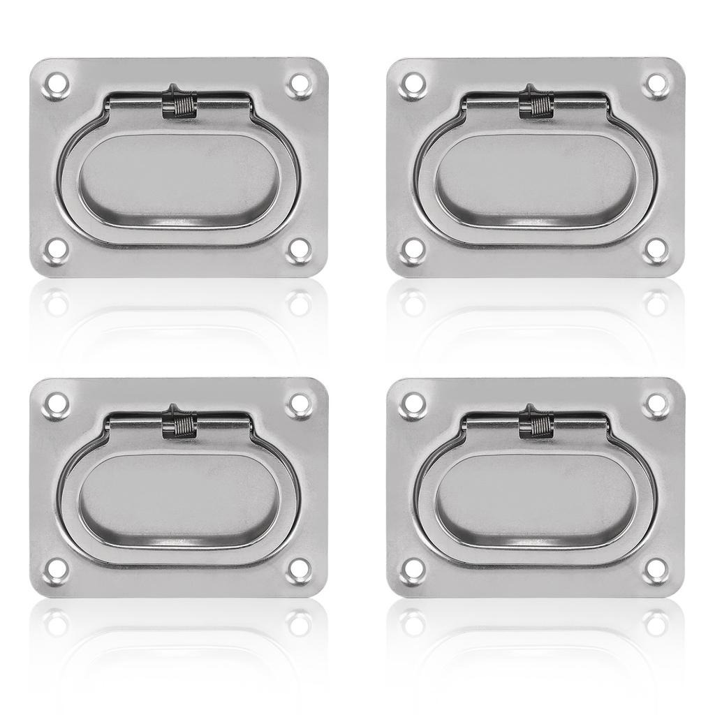 4Pcs Flush Ring Pull Deck Lift Cover Handle 316 Stainless Steel Square for Boat Ship