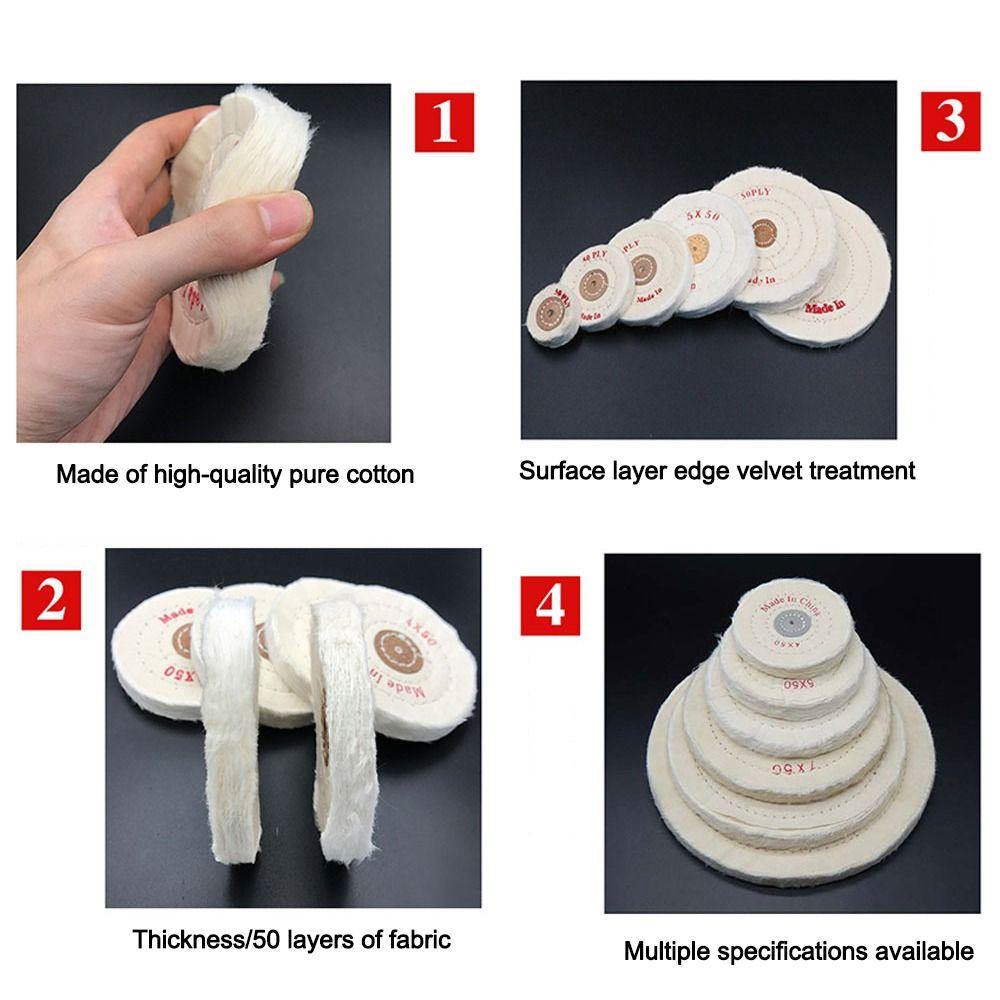 Durable 2-12in Wheels Buffing Polishing Wheel Cotton Lint Cloth White Buffing Wheel Polishing Cloth Wheel Jewelry Tools